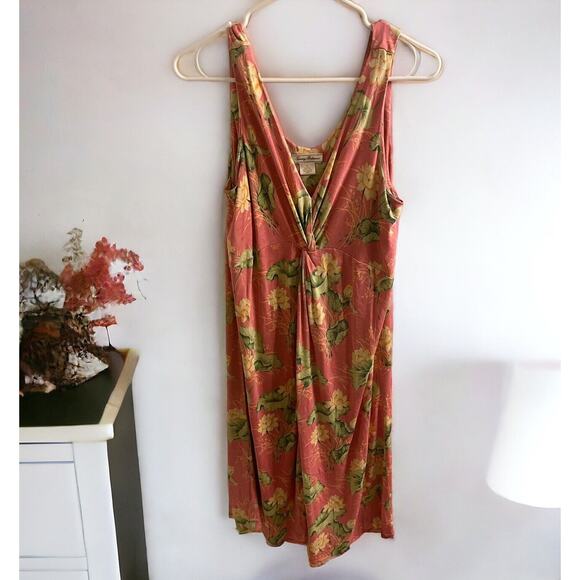 Tommy Bahama Vintage Dress Pink Floral Flowers size XL (16) Sleeveless summer - Picture 1 of 6